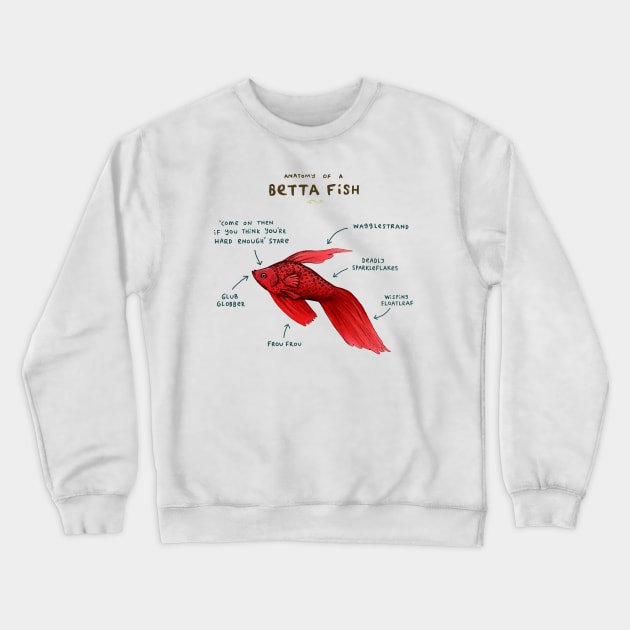 Anatomy of a Betta Fish Crewneck Sweatshirt by Sophie Corrigan